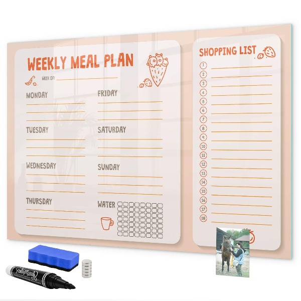 Magnettafel zum schreiben Speiseplan für jede Woche