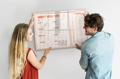 Magnettafel zum schreiben Speiseplan für jede Woche
