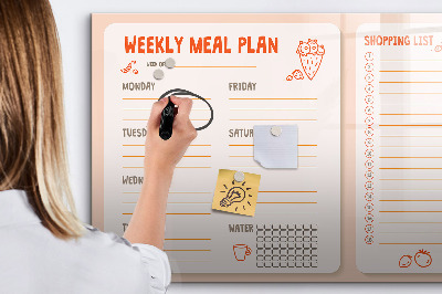 Magnettafel zum schreiben Speiseplan für jede Woche