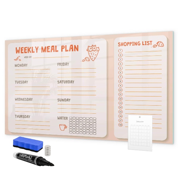 Magnettafel zum schreiben Speiseplan für jede Woche