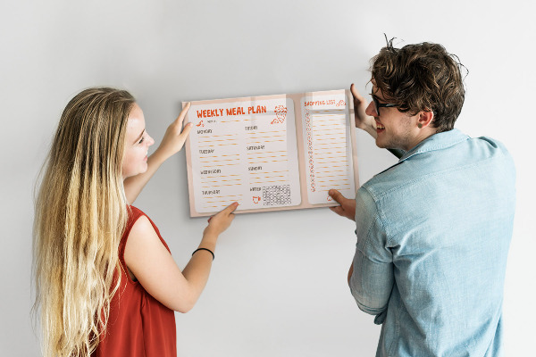 Magnettafel zum schreiben Speiseplan für jede Woche