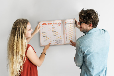 Magnettafel zum schreiben Speiseplan für jede Woche