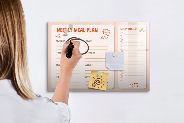 Magnettafel zum schreiben Speiseplan für jede Woche