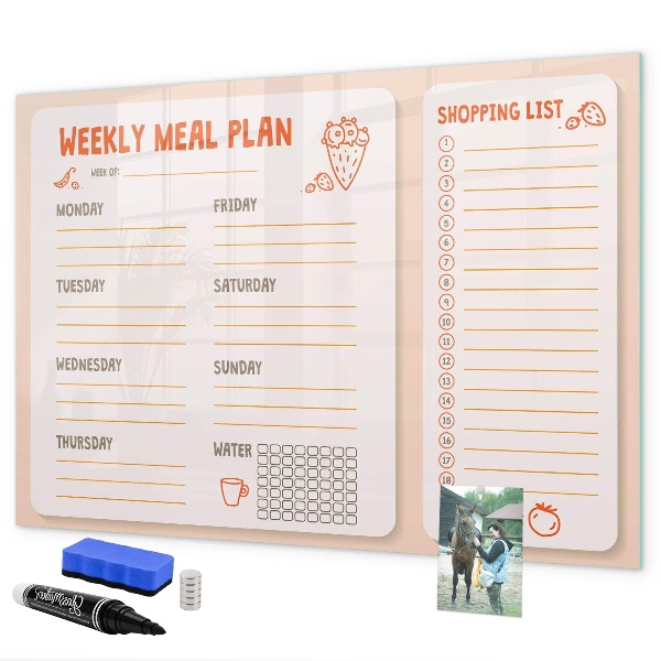 Magnettafel zum schreiben Speiseplan für jede Woche