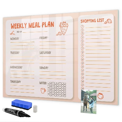 Magnettafel zum schreiben Speiseplan für jede Woche
