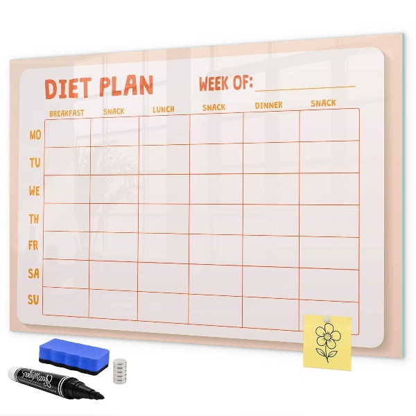 Magnettafel zum schreiben Ernährungsplan für die ganze Woche