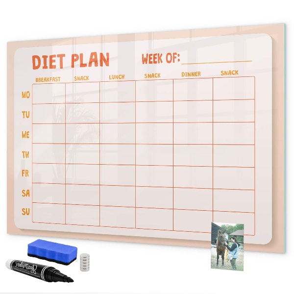 Magnettafel zum schreiben Ernährungsplan für die ganze Woche
