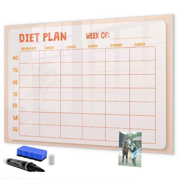 Magnettafel zum schreiben Ernährungsplan für die ganze Woche