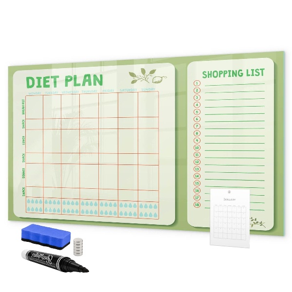 Schreib magnettafel Diätplan und Einkaufsliste