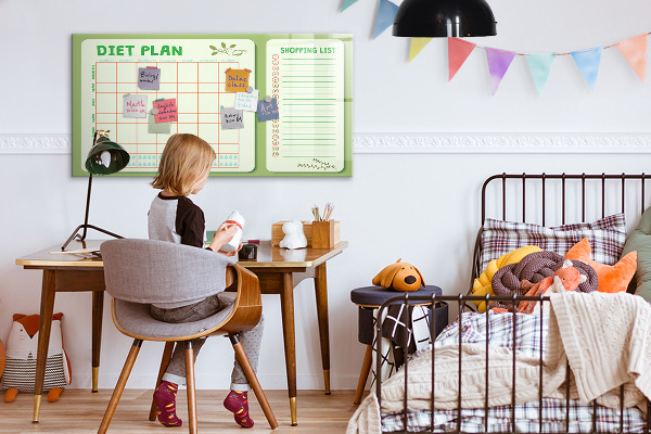 Schreib magnettafel Diätplan und Einkaufsliste