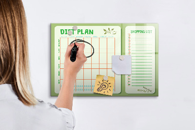 Schreib magnettafel Diätplan und Einkaufsliste