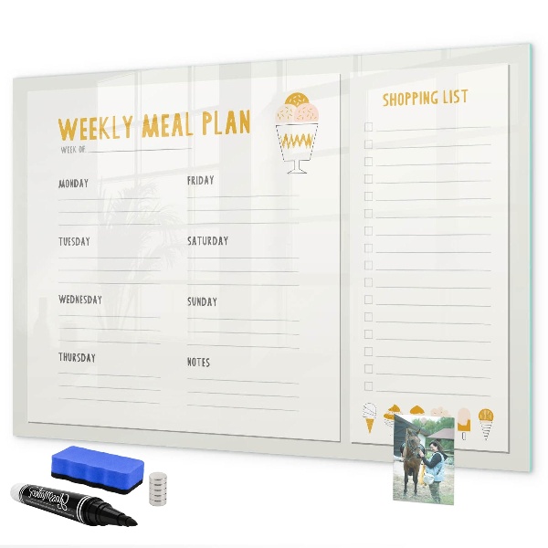 Magnettafel zum schreiben Speiseplan für die Woche