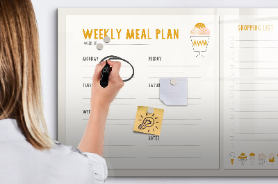 Magnettafel zum schreiben Speiseplan für die Woche