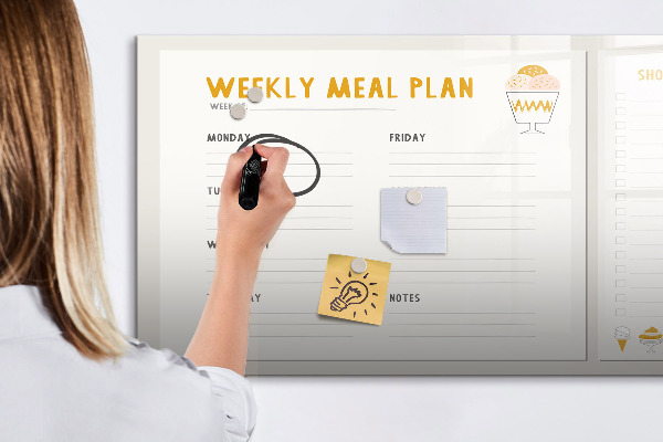 Magnettafel zum schreiben Speiseplan für die Woche