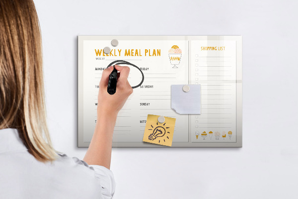 Magnettafel zum schreiben Speiseplan für die Woche