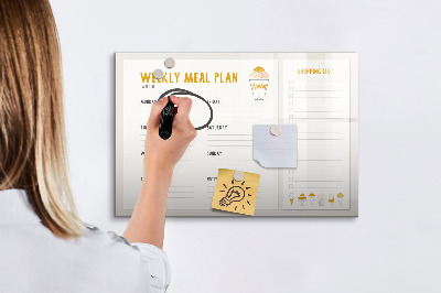 Magnettafel zum schreiben Speiseplan für die Woche