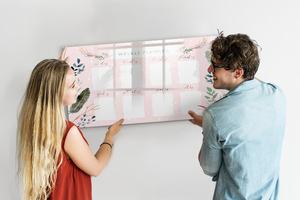 Schreib magnettafel Wochenplaner mit Platz für Fotos