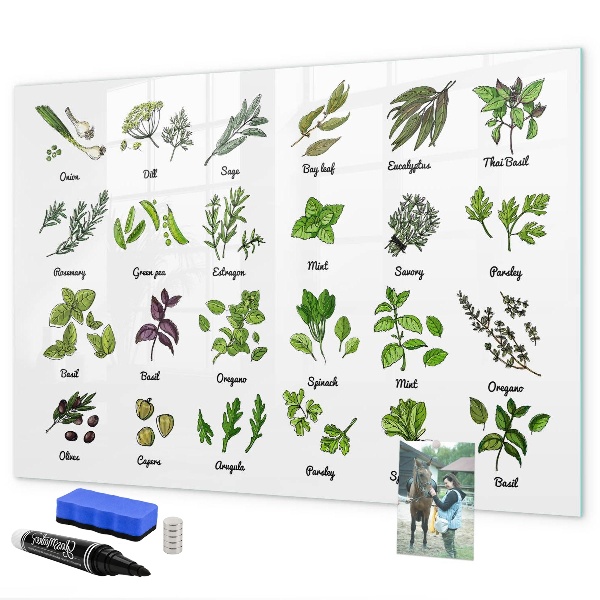 Magnettafel zum schreiben Kräuter und Fotos an einem Ort