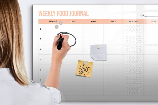 Schreib magnettafel Wöchentliches Ernährungstagebuch und Notizen