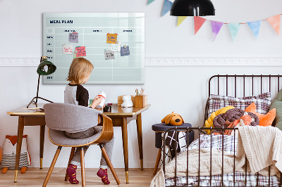 Schreib magnettafel Speiseplan mit Platz für Fotos