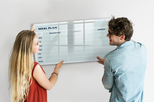 Schreib magnettafel Speiseplan mit Platz für Fotos