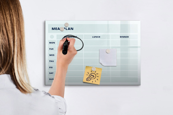 Schreib magnettafel Speiseplan mit Platz für Fotos