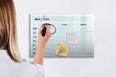 Schreib magnettafel Speiseplan mit Platz für Fotos