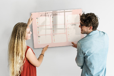 Magnettafel zum schreiben Wochenplaner mit Platz für Fotos