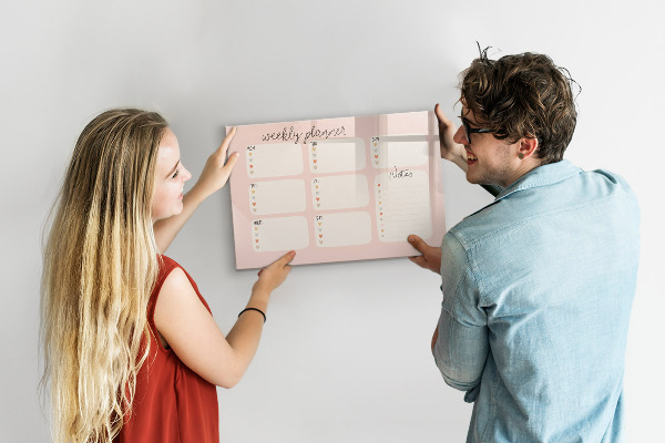Magnettafel zum schreiben Wochenplaner mit Platz für Fotos