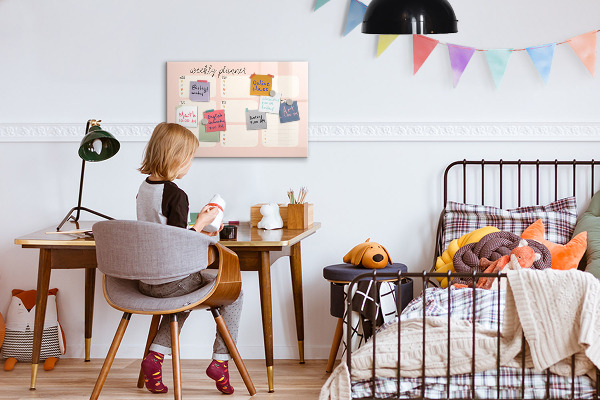 Magnettafel zum schreiben Wochenplaner mit Platz für Fotos
