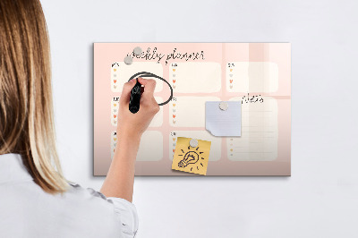 Magnettafel zum schreiben Wochenplaner mit Platz für Fotos