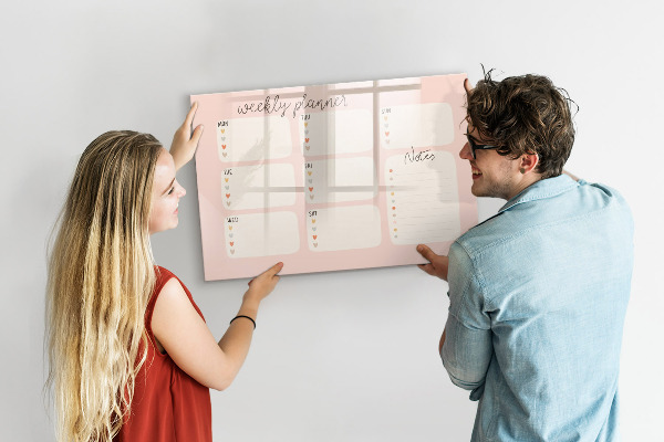 Magnettafel zum schreiben Wochenplaner mit Platz für Fotos