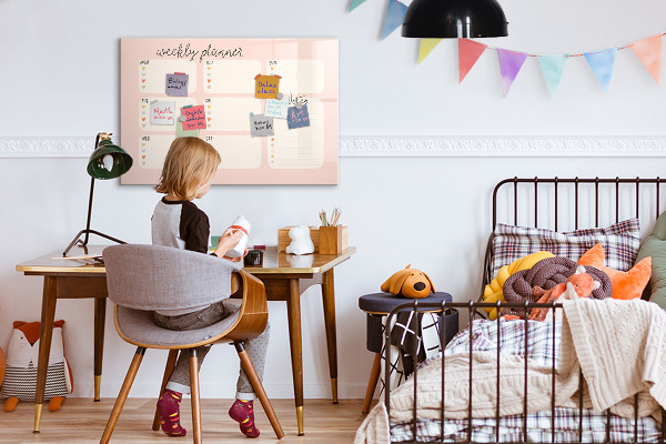 Magnettafel zum schreiben Wochenplaner mit Platz für Fotos