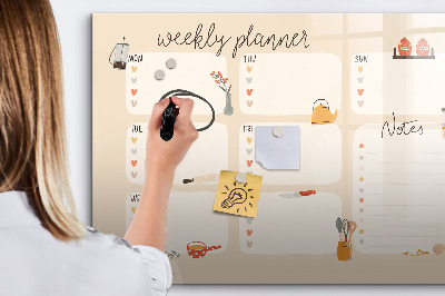 Schreib magnettafel Wochenplaner mit Platz für Fotos