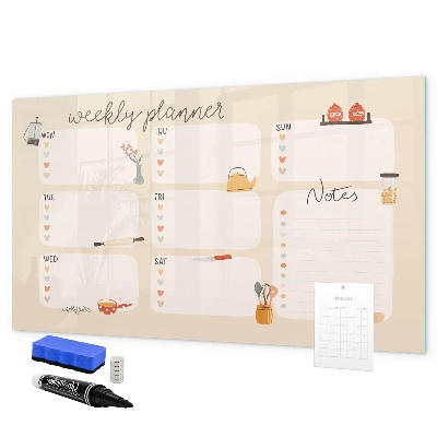 Schreib magnettafel Wochenplaner mit Platz für Fotos
