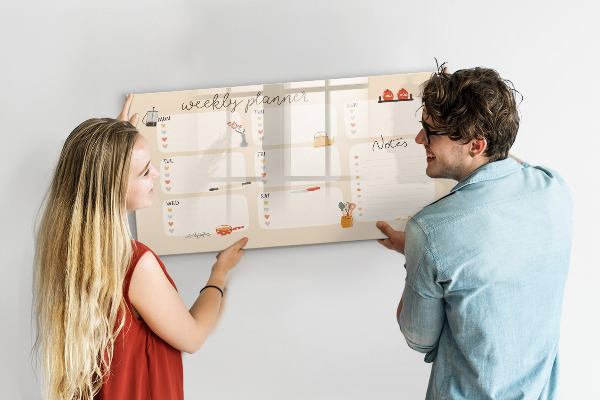 Schreib magnettafel Wochenplaner mit Platz für Fotos