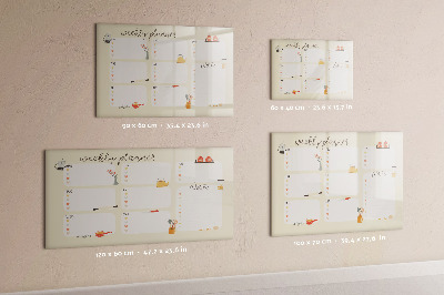 Schreib magnettafel Wochenplaner mit Platz für Fotos