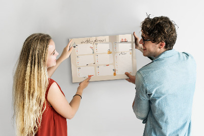 Schreib magnettafel Wochenplaner mit Platz für Fotos