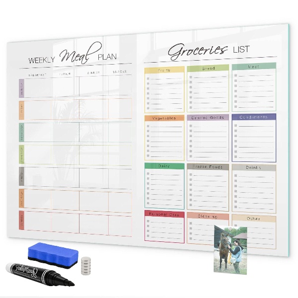 Magnettafel zum schreiben Speiseplan und Einkaufsliste
