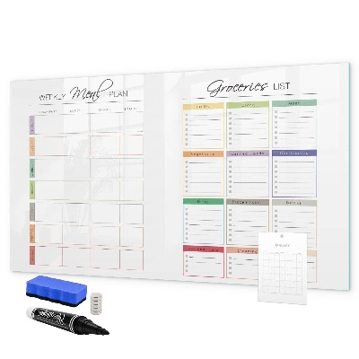 Magnettafel zum schreiben Speiseplan und Einkaufsliste