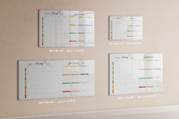 Magnettafel zum schreiben Speiseplan und Einkaufsliste