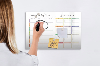 Magnettafel zum schreiben Speiseplan und Einkaufsliste
