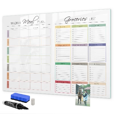 Magnettafel zum schreiben Speiseplan und Einkaufsliste
