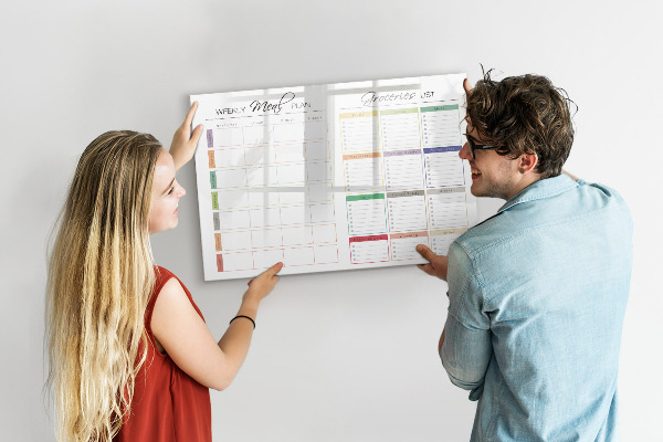 Magnettafel zum schreiben Speiseplan und Einkaufsliste