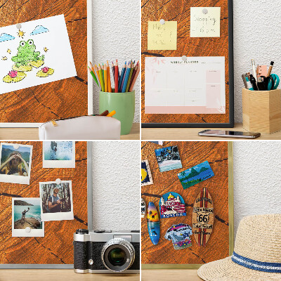 Magnettafel Metall mit Rahmen in Schwarz Holzmaserung