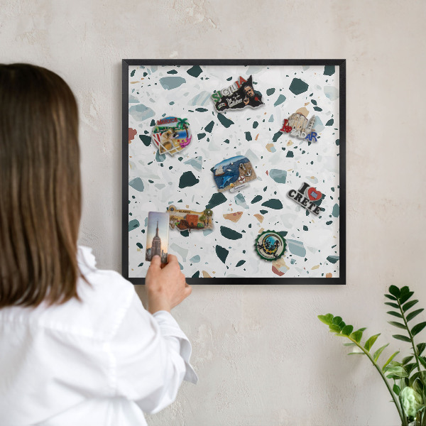 Magnettafel Metall mit Rahmen in Schwarz Dynamische Muster