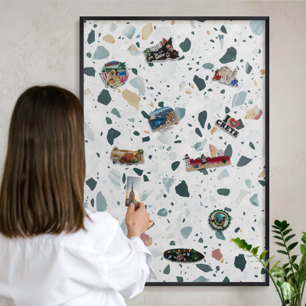 Magnettafel Metall mit Rahmen in Schwarz Dynamische Muster