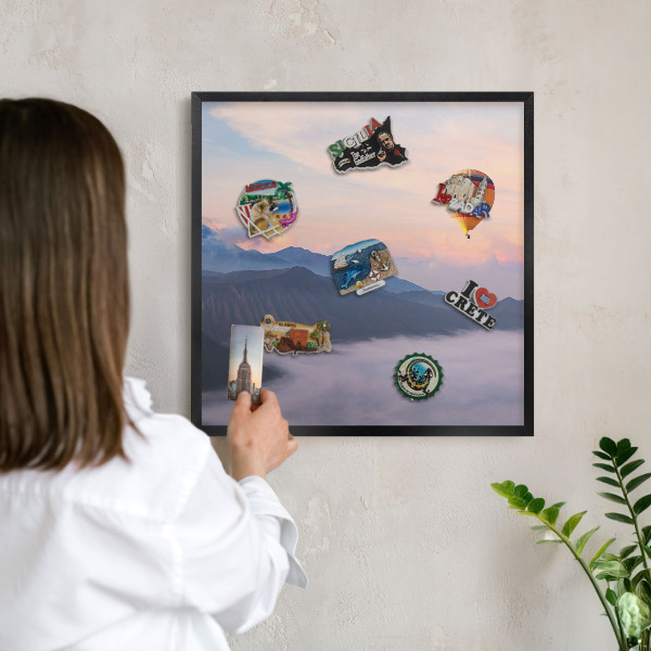 Magnettafel Metall mit Rahmen in Schwarz Sky Journey