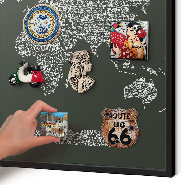 Magnettafel Metall mit Rahmen in Schwarz Textkarte