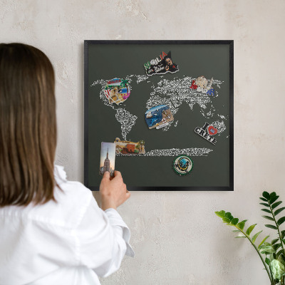 Magnettafel Metall mit Rahmen in Schwarz Textkarte